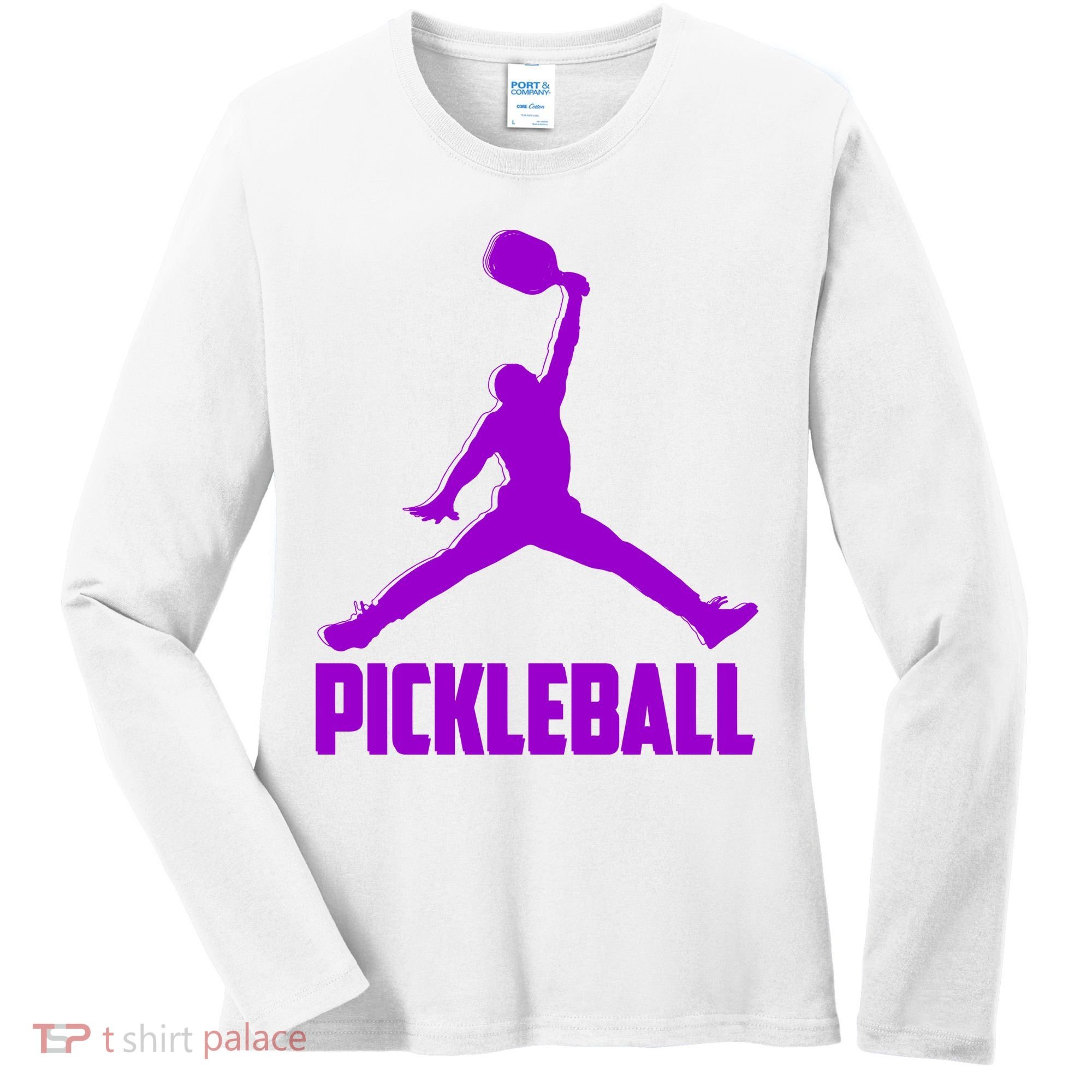 Purple Pickleball Sports Logo Women's Long Sleeve Shirt