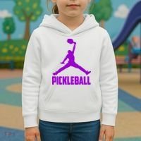 Purple Pickleball Sports Logo Kids Hoodie thumb 3