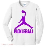 Purple Pickleball Sports Logo Kids Long Sleeve Shirt thumb 0