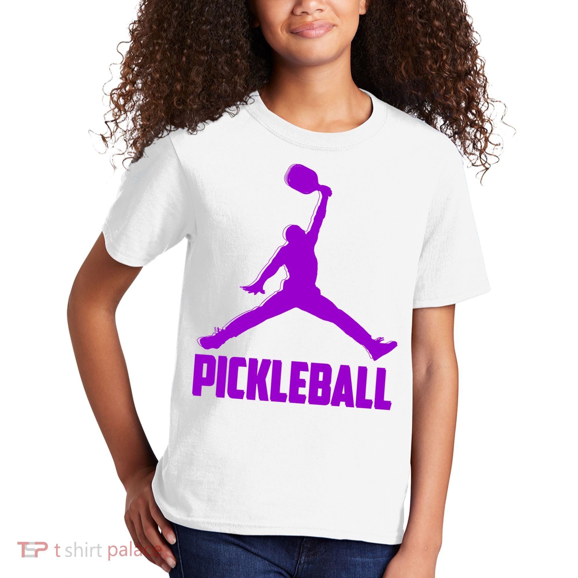Purple Pickleball Sports Logo Kids T-Shirt