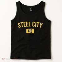 Pittsburgh Pennsylvania Steel City Black And Gold Tank Top thumb 2