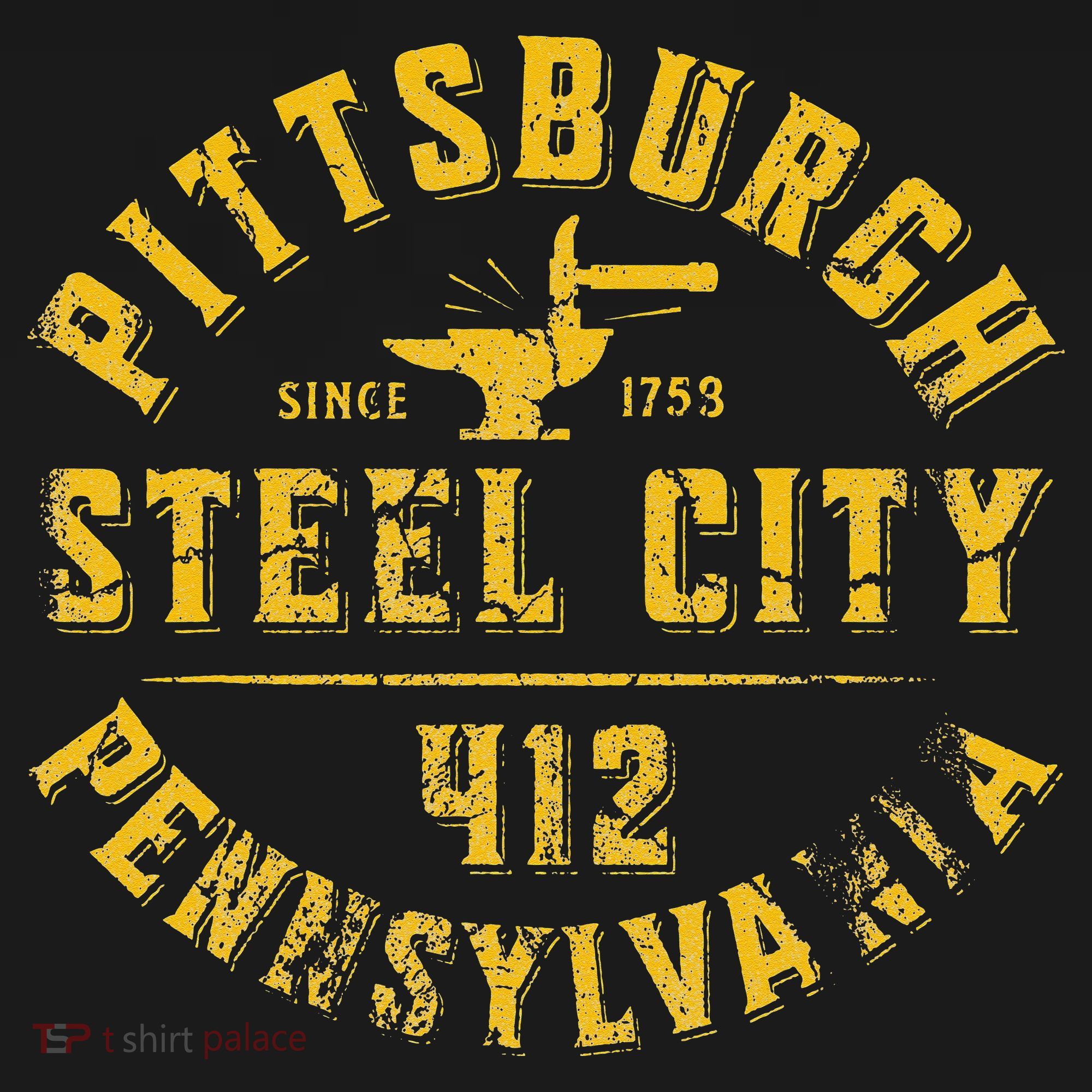 Pittsburgh Pennsylvania Steel City Home 412 Vintage T-Shirt