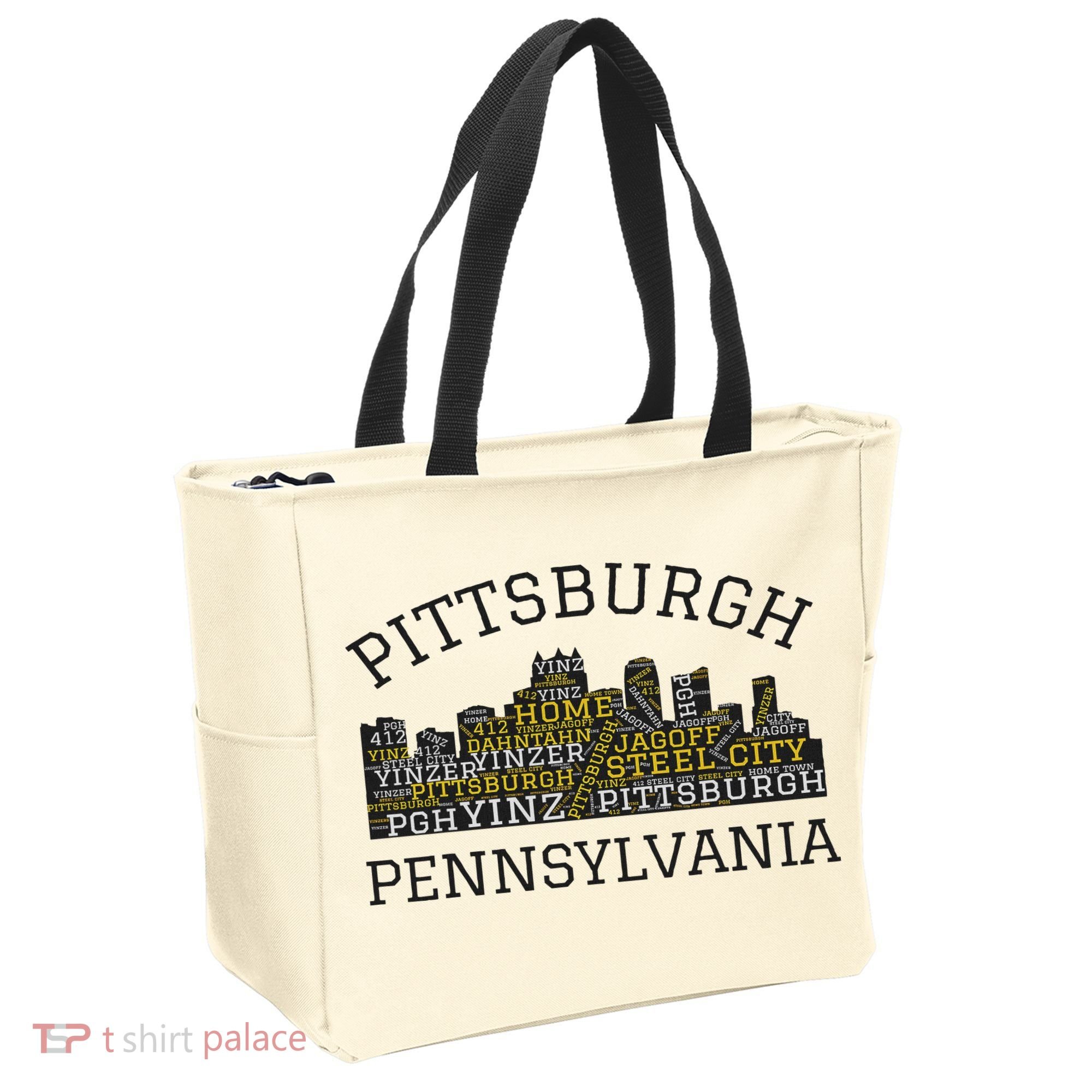 Pittsburgh Pennsylvania Sl City Skyline 412 Home Yinz Tote Bag