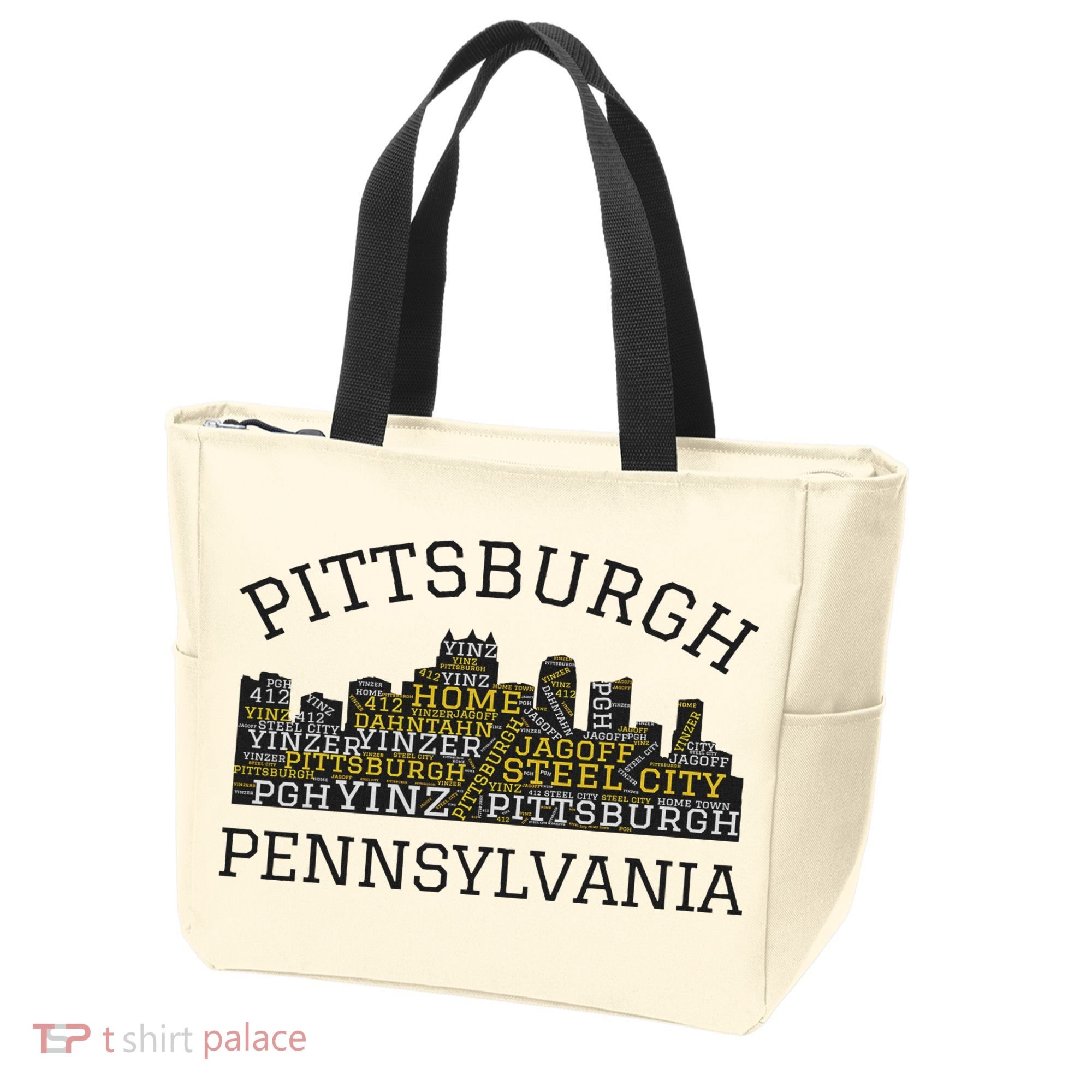 Pittsburgh Pennsylvania Sl City Skyline 412 Home Yinz Tote Bag