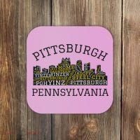 Pittsburgh Pennsylvania Sl City Skyline 412 Home Yinz Coaster thumb 0