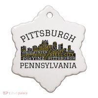 Pittsburgh Pennsylvania Sl City Skyline 412 Home Yinz Ceramic Ornament thumb 0
