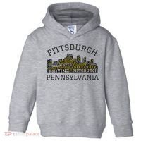 Pittsburgh Pennsylvania Sl City Skyline 412 Home Yinz Toddler Hoodie thumb 0