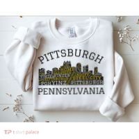 Pittsburgh Pennsylvania Sl City Skyline 412 Home Yinz Sweatshirt thumb 2