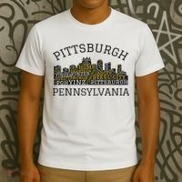 Pittsburgh Pennsylvania Sl City Skyline 412 Home Yinz T-Shirt thumb 3
