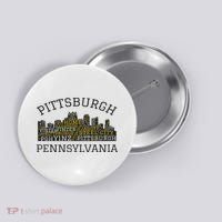 Pittsburgh Pennsylvania Sl City Skyline 412 Home Yinz Button thumb 0