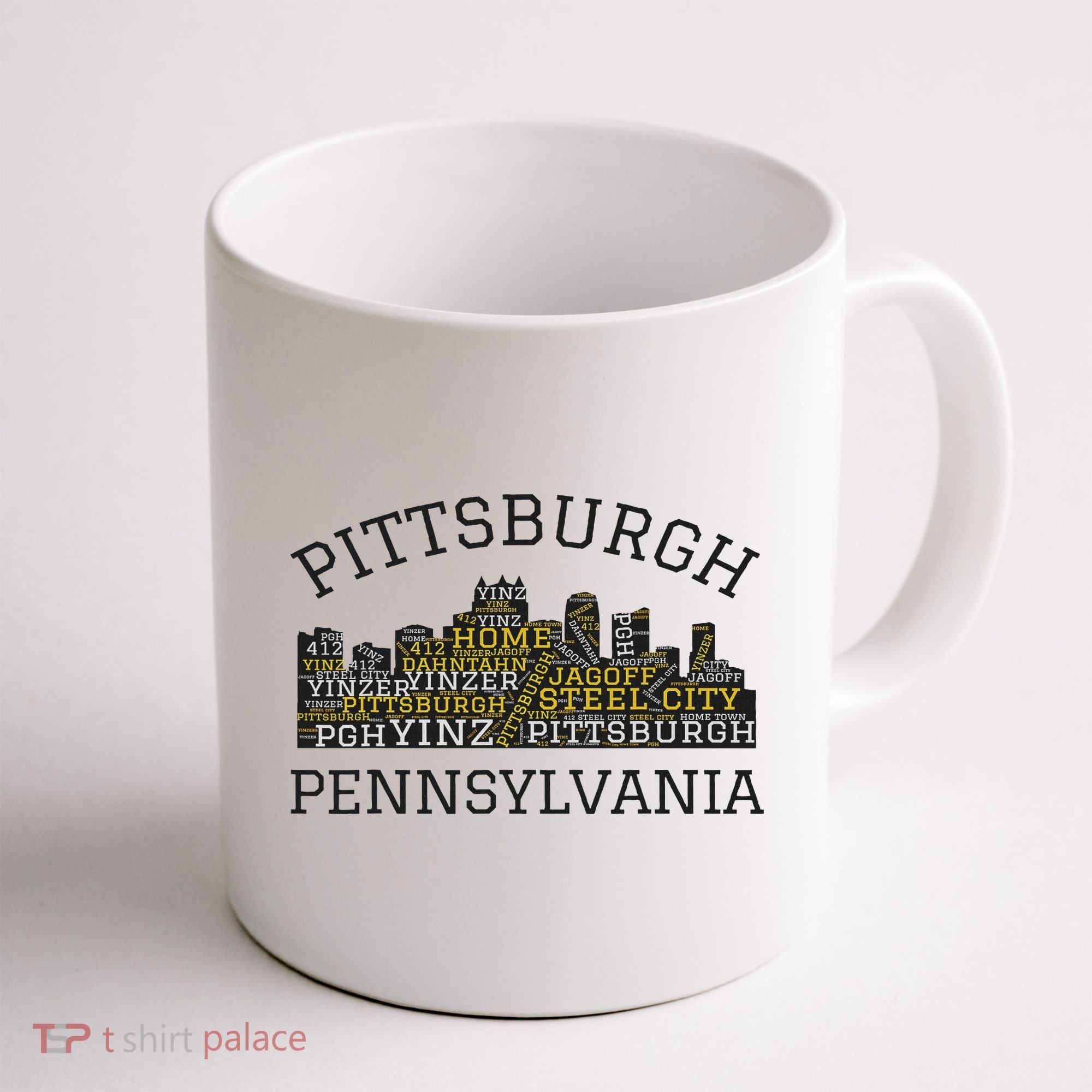 Pittsburgh Pennsylvania Sl City Skyline 412 Home Yinz Coffee Mug