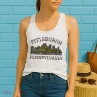 Pittsburgh Pennsylvania Sl City Skyline 412 Home Yinz Women's Tank Top thumb 2