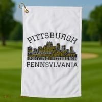 Pittsburgh Pennsylvania Sl City Skyline 412 Home Yinz Golf Towel thumb 1