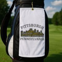 Pittsburgh Pennsylvania Sl City Skyline 412 Home Yinz Golf Towel thumb 2