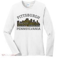 Pittsburgh Pennsylvania Sl City Skyline 412 Home Yinz Women's Long Sleeve Shirt thumb 0