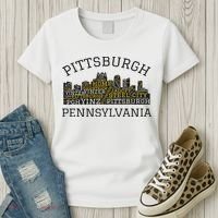 Pittsburgh Pennsylvania Sl City Skyline 412 Home Yinz Women's T-Shirt thumb 3