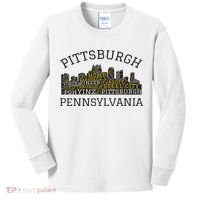 Pittsburgh Pennsylvania Sl City Skyline 412 Home Yinz Kids Long Sleeve Shirt thumb 0