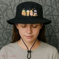 Plaid Pumpkin Spice Hello Fall Autumn Thanksgiving Bucket Hat thumb 3