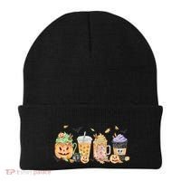 Plaid Pumpkin Spice Hello Fall Autumn Thanksgiving Beanie thumb 0