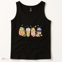 Plaid Pumpkin Spice Hello Fall Autumn Thanksgiving Tank Top thumb 2