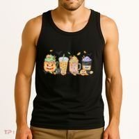Plaid Pumpkin Spice Hello Fall Autumn Thanksgiving Tank Top thumb 3
