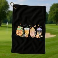 Plaid Pumpkin Spice Hello Fall Autumn Thanksgiving Golf Towel thumb 1