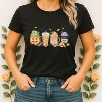 Plaid Pumpkin Spice Hello Fall Autumn Thanksgiving Women's T-Shirt thumb 2
