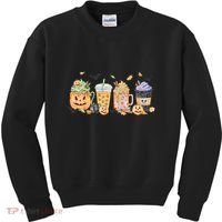 Plaid Pumpkin Spice Hello Fall Autumn Thanksgiving Kids Sweatshirt thumb 0