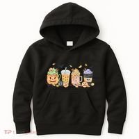 Plaid Pumpkin Spice Hello Fall Autumn Thanksgiving Kids Hoodie thumb 0