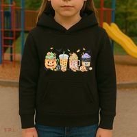 Plaid Pumpkin Spice Hello Fall Autumn Thanksgiving Kids Hoodie thumb 3