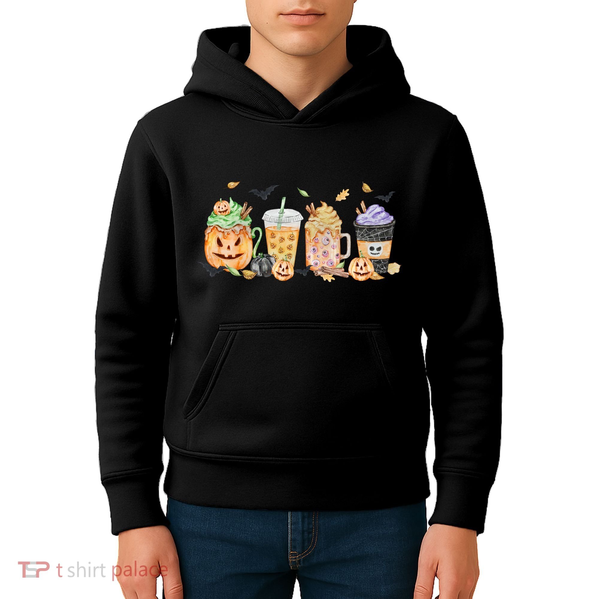 Plaid Pumpkin Spice Hello Fall Autumn Thanksgiving Kids Hoodie