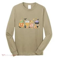 Plaid Pumpkin Spice Hello Fall Autumn Thanksgiving Long Sleeve Shirt thumb 0