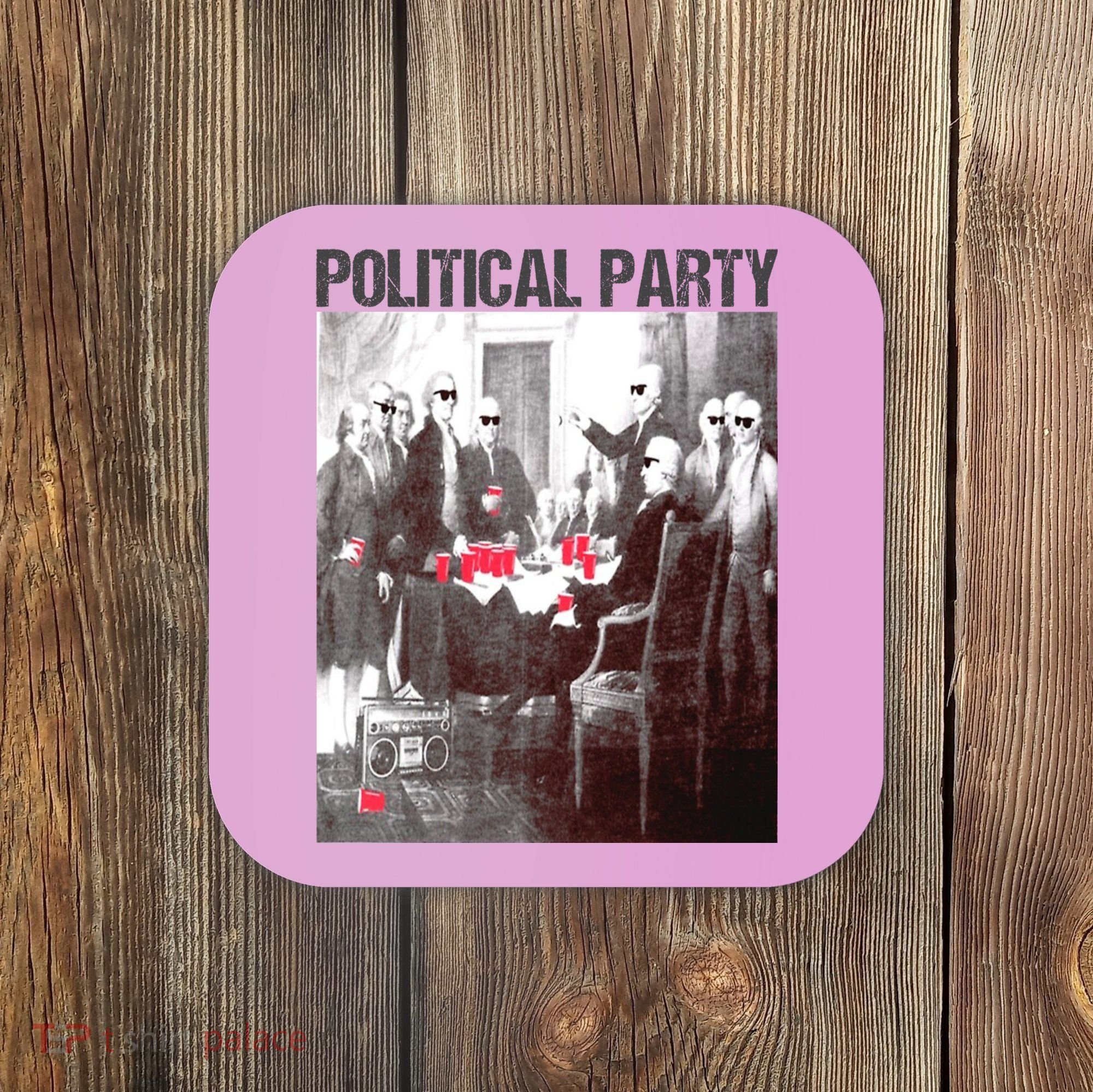 Political Party Shades & Red Cups Funny Political Coaster