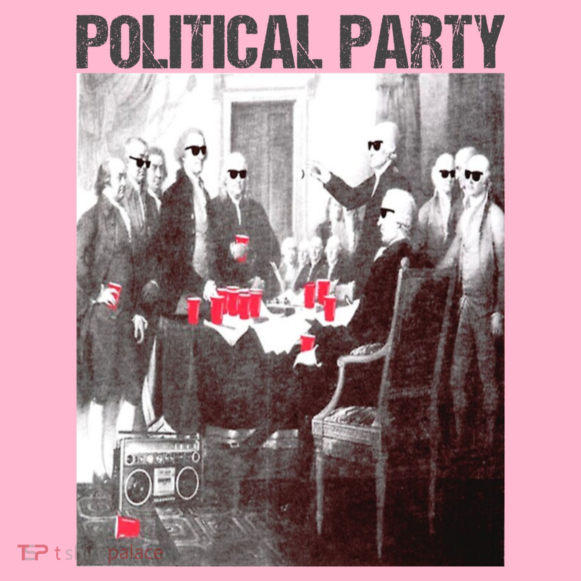 Political Party Shades & Red Cups Funny Political Coaster