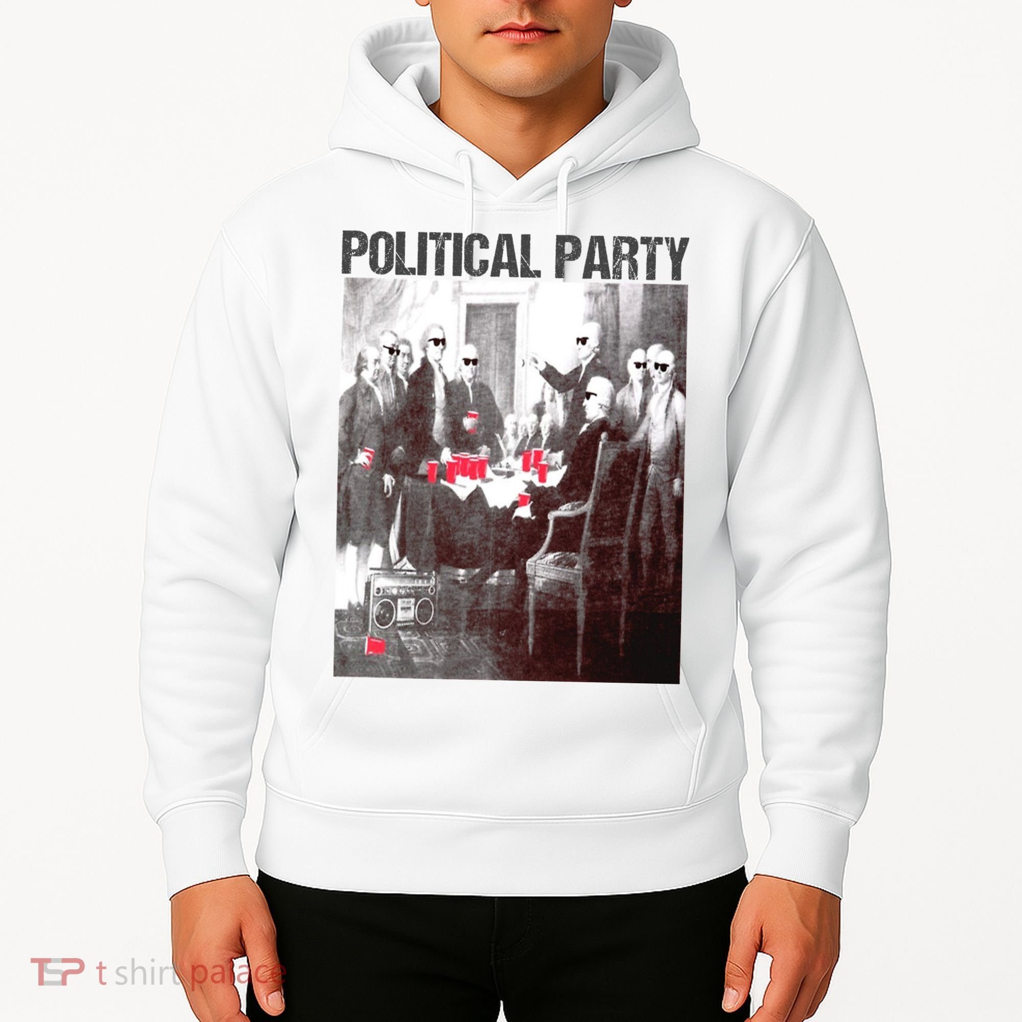 Political Party Shades & Red Cups Funny Political Hoodie