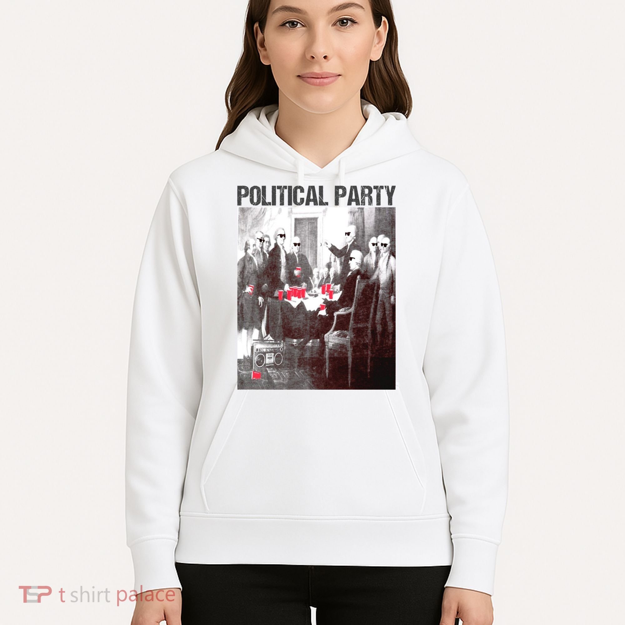 Political Party Shades & Red Cups Funny Political Hoodie