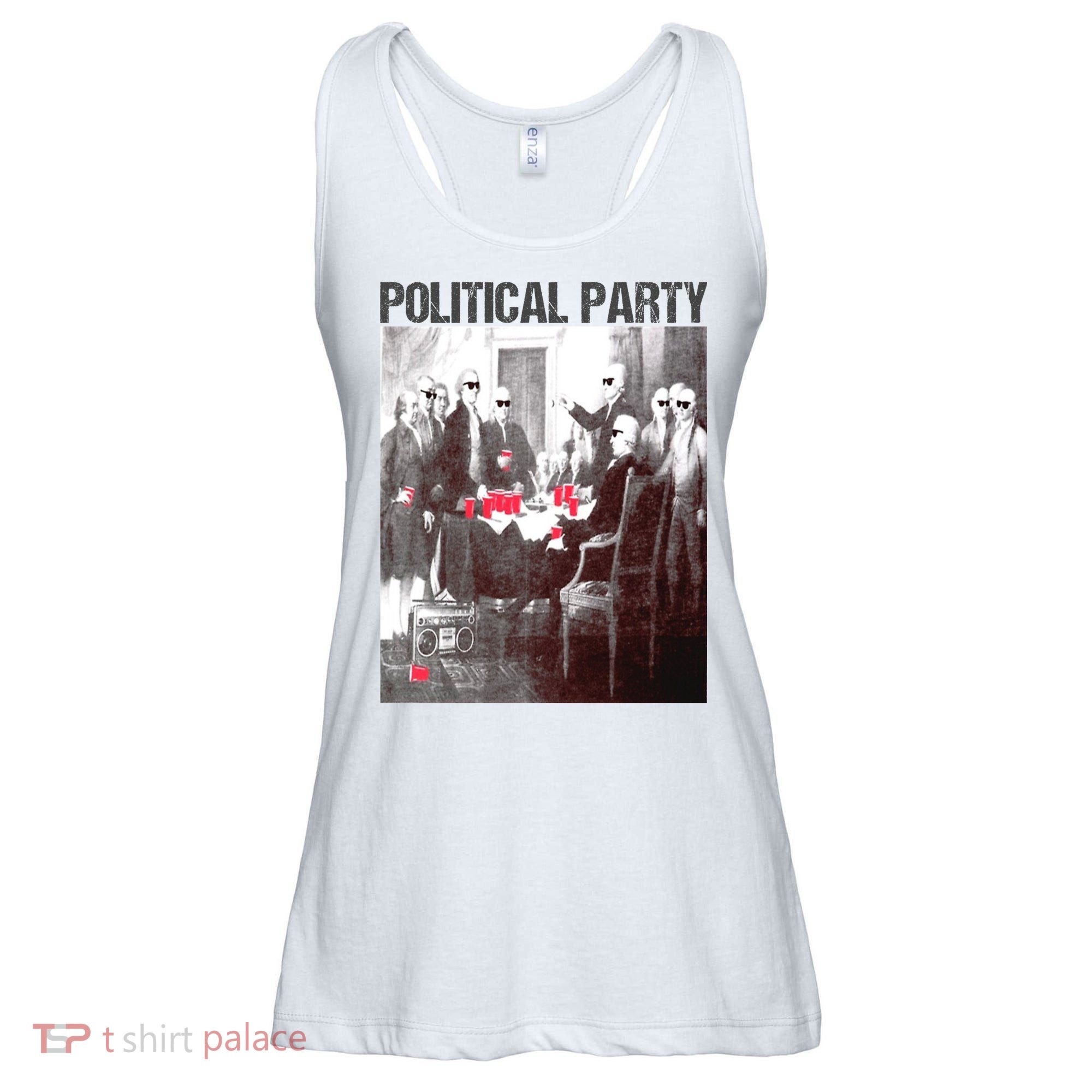 Political Party Shades & Red Cups Funny Political Ladies Essential Flowy Tank