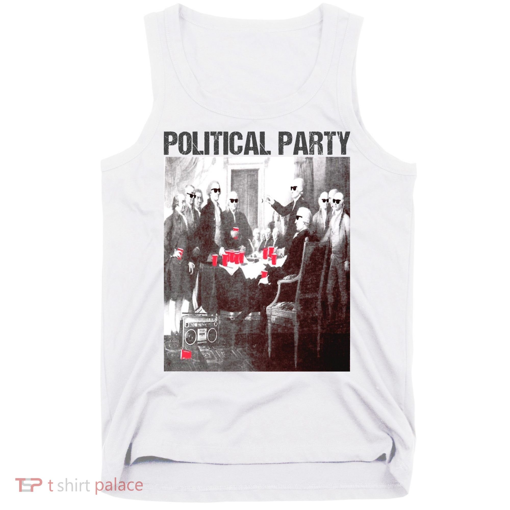Political Party Shades & Red Cups Funny Political Tank Top