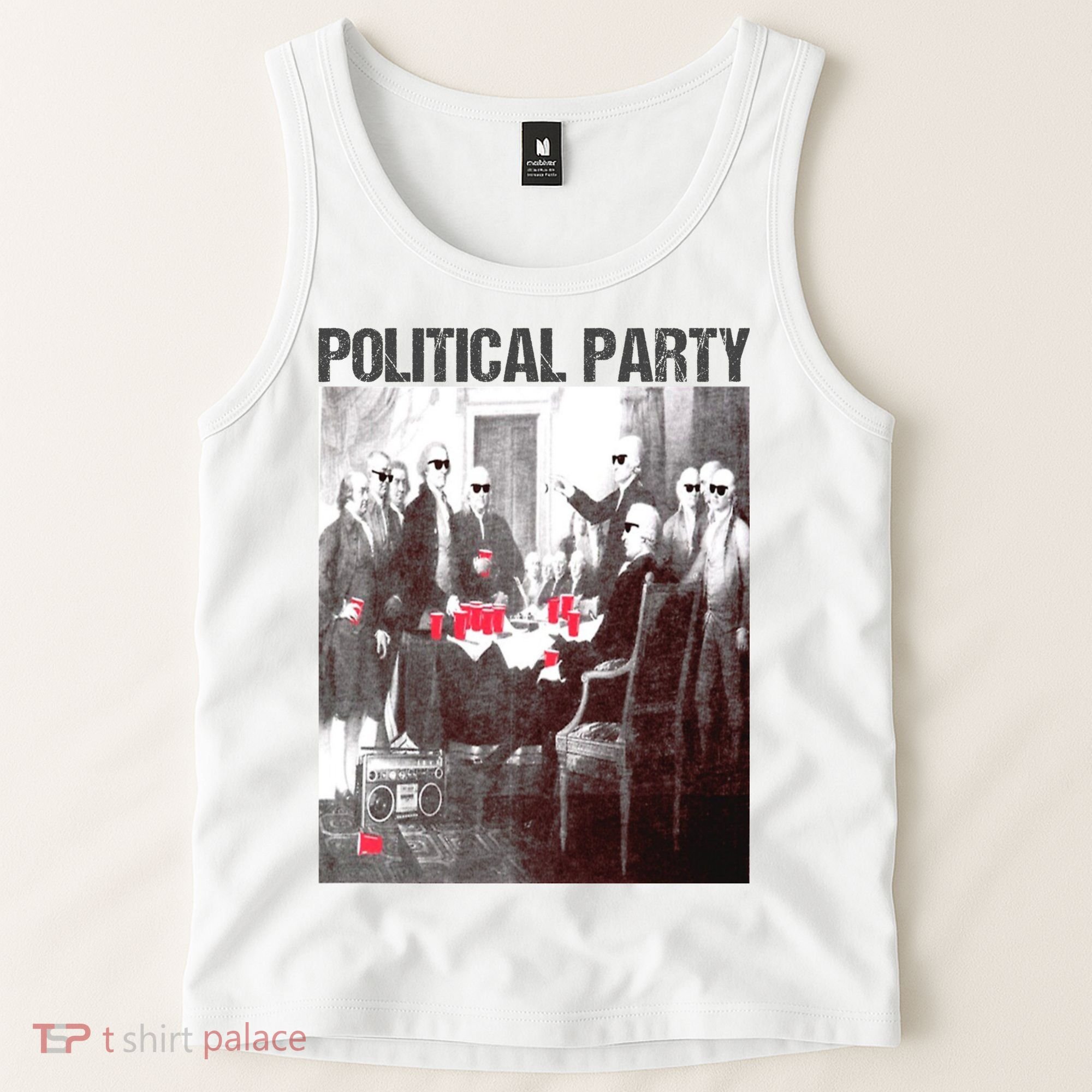 Political Party Shades & Red Cups Funny Political Tank Top