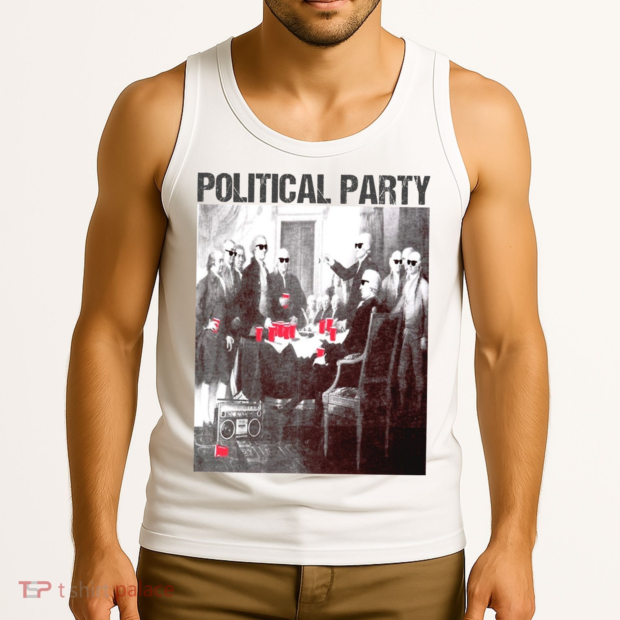 Political Party Shades & Red Cups Funny Political Tank Top