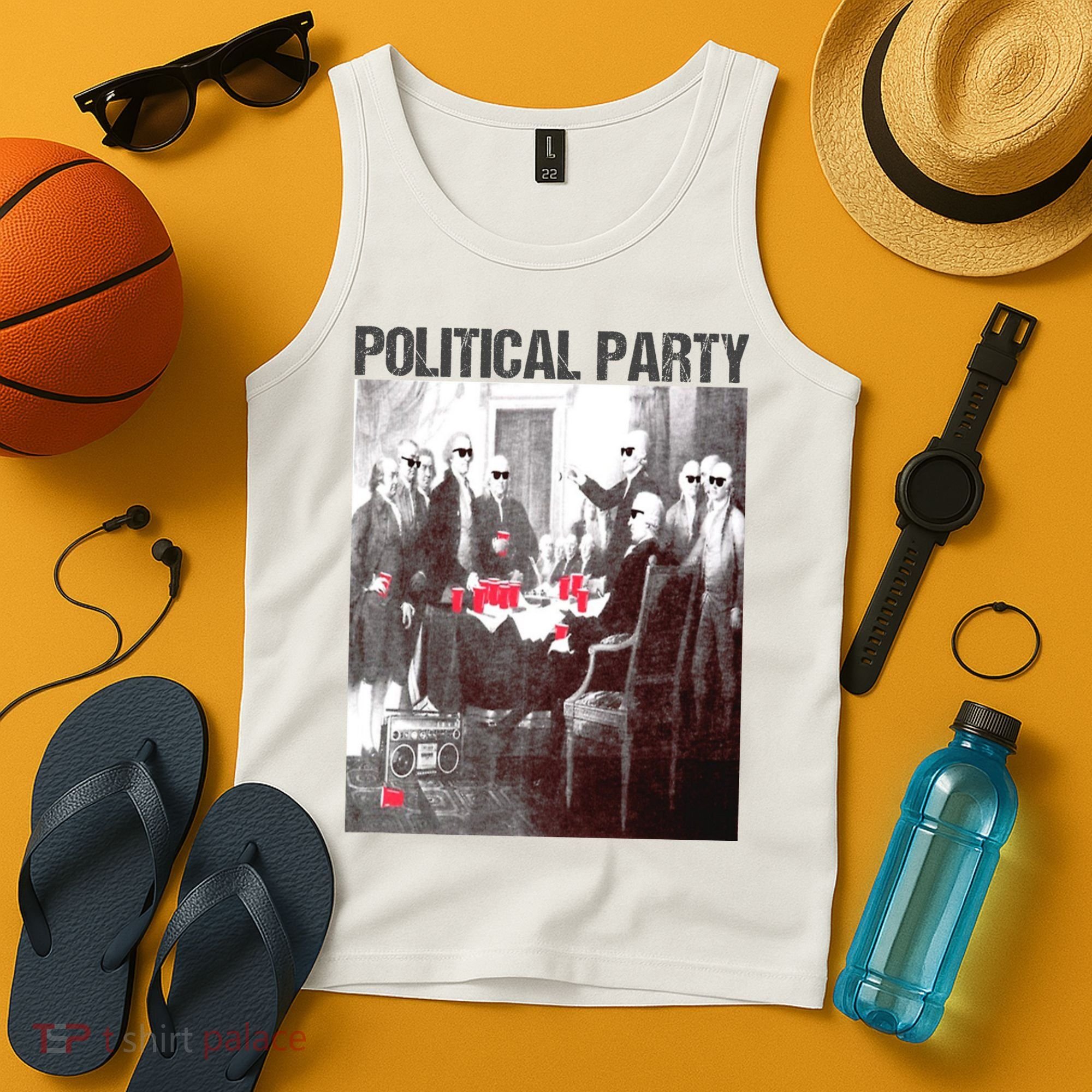 Political Party Shades & Red Cups Funny Political Tank Top