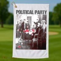 Political Party Shades & Red Cups Funny Political Golf Towel thumb 1