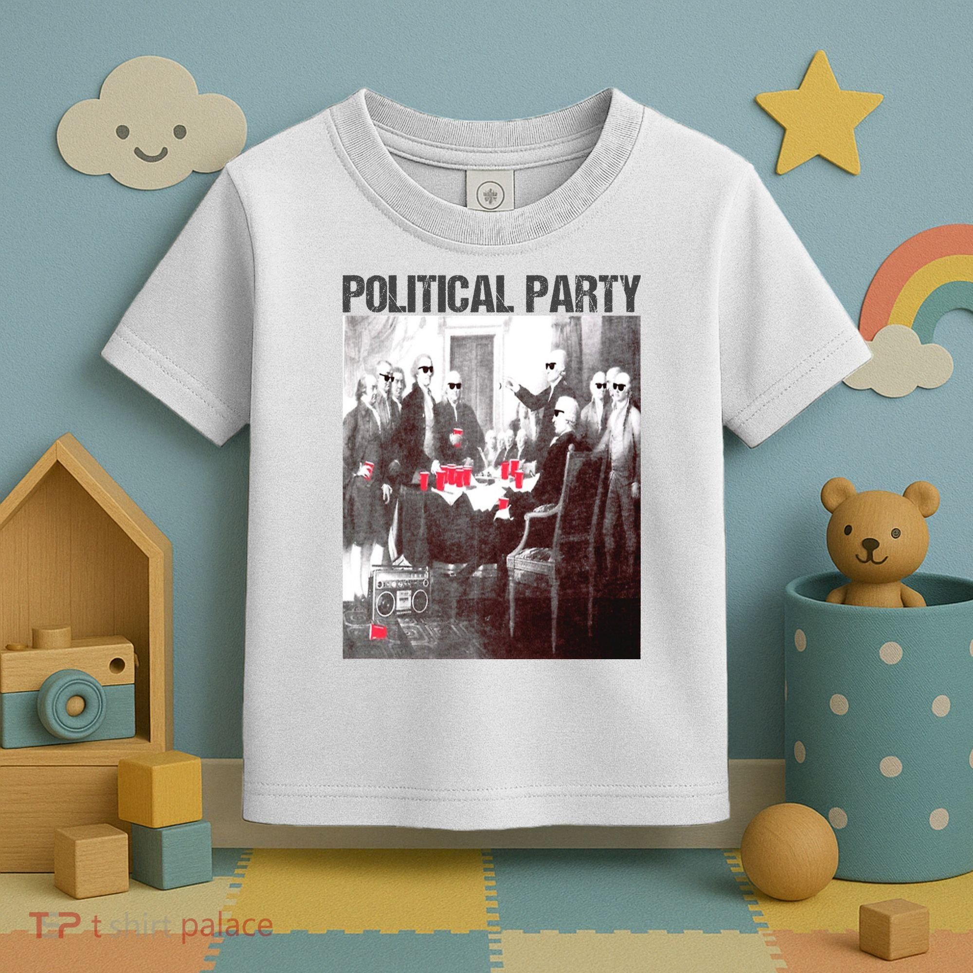 Political Party Shades & Red Cups Funny Political Toddler T-Shirt