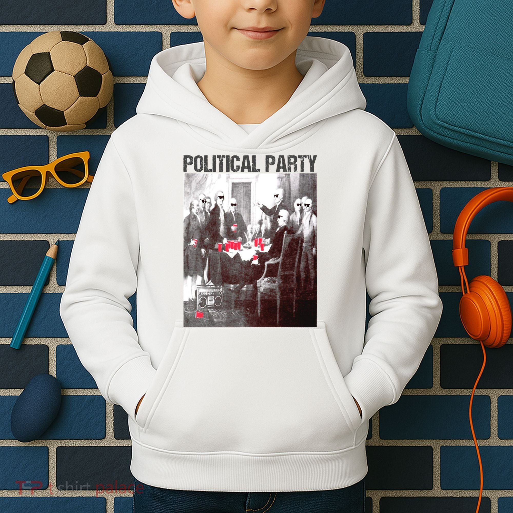 Political Party Shades & Red Cups Funny Political Kids Hoodie