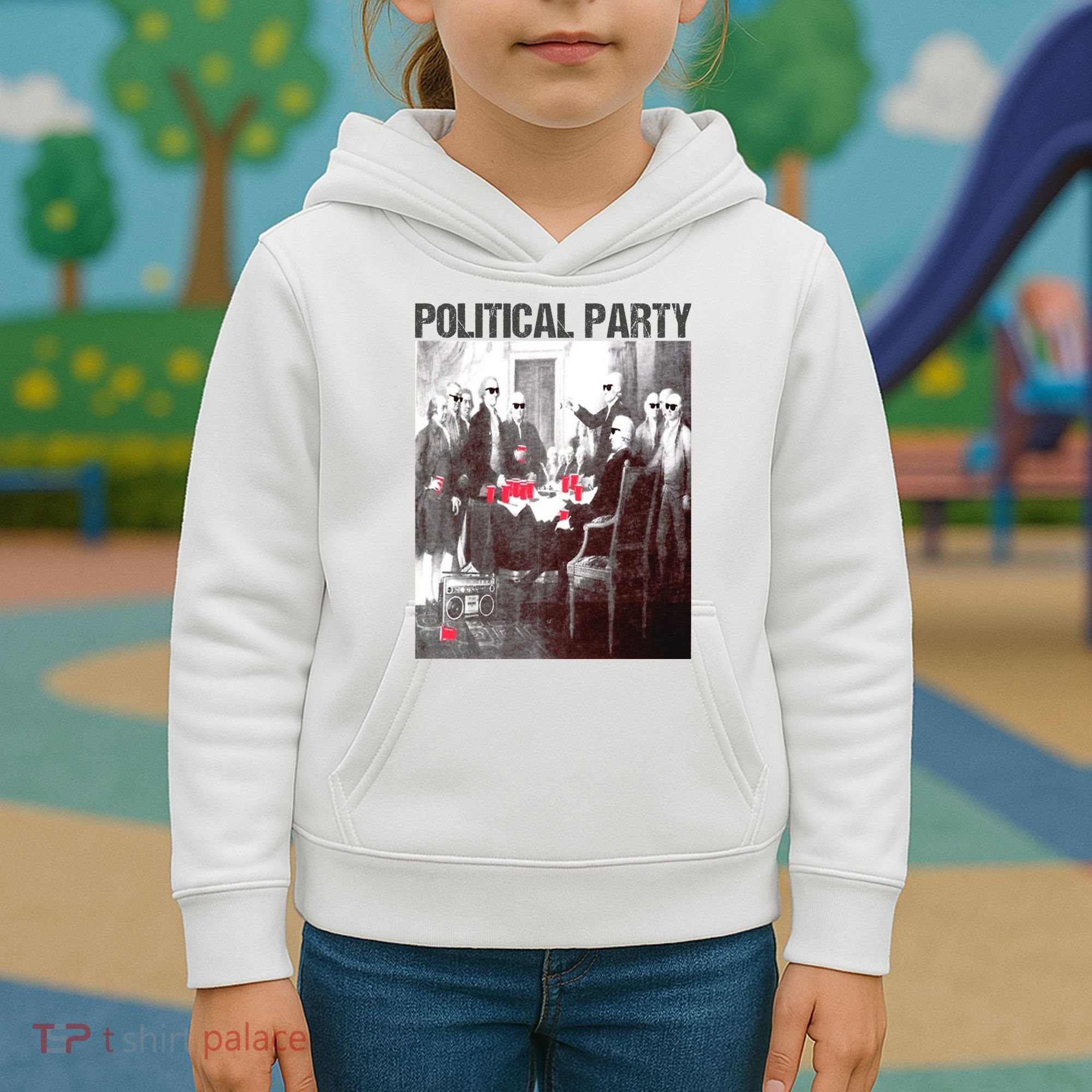 Political Party Shades & Red Cups Funny Political Kids Hoodie