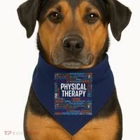 PT Physical Therapy Gift Words Therapist Month USA-Made Doggie Bandana thumb 1