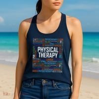 PT Physical Therapy Gift Words Therapist Month Women's Tank Top thumb 2