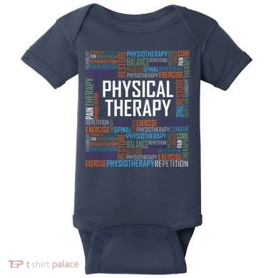 PT Physical Therapy Gift Words Therapist Month Baby Bodysuit