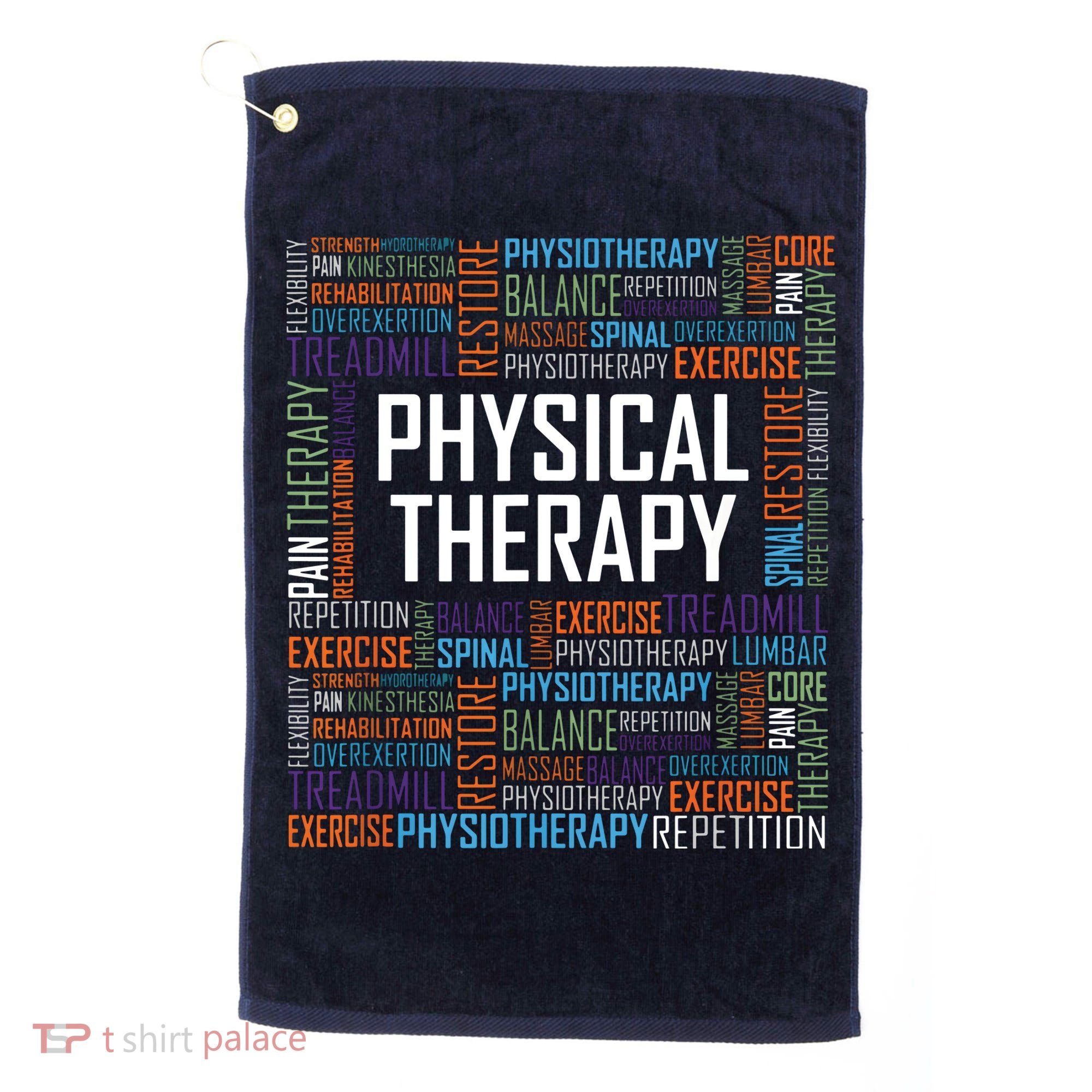 PT Physical Therapy Gift Words Therapist Month Golf Towel