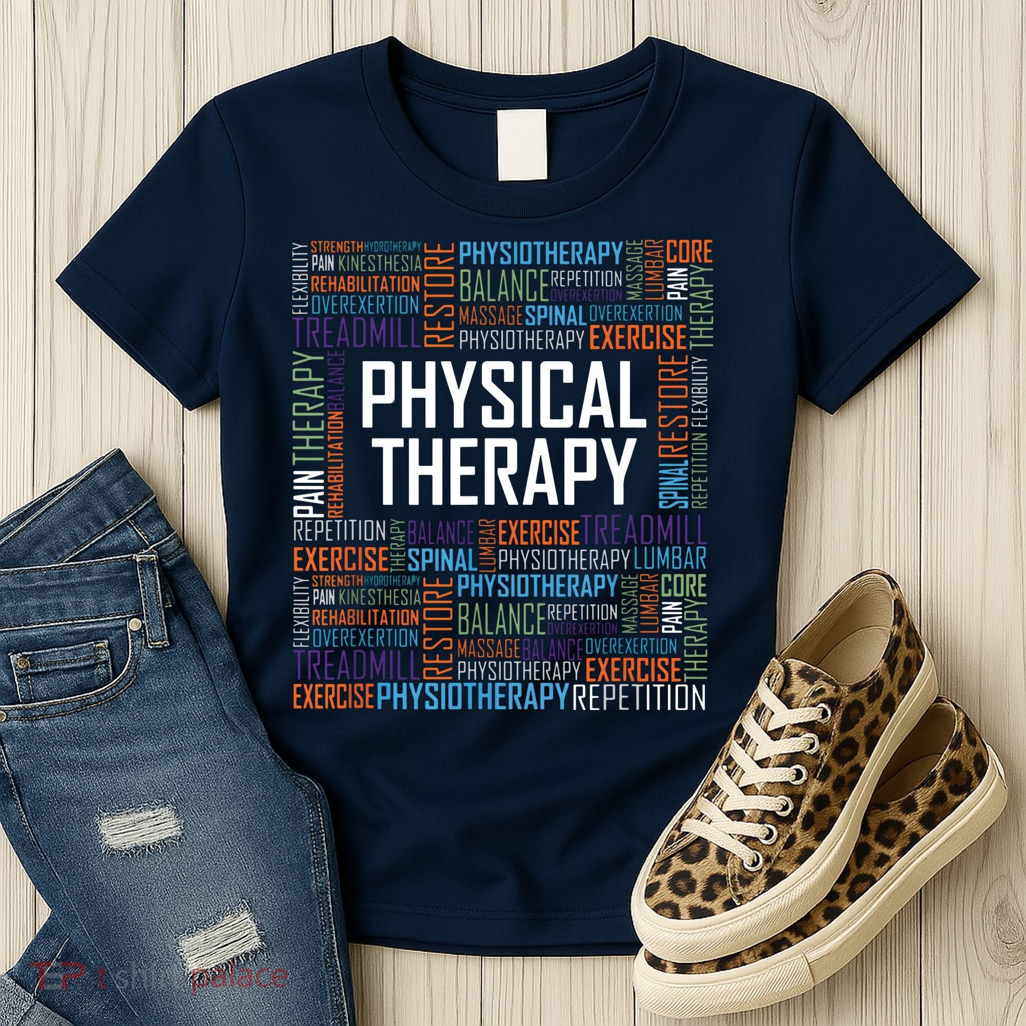 PT Physical Therapy Gift Words Therapist Month Women's T-Shirt